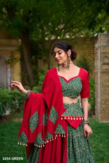 AAWIYA TANISHA 1654 GREEN DESIGNER LEHENGA CHOLI WHOLESALER IN INDIA